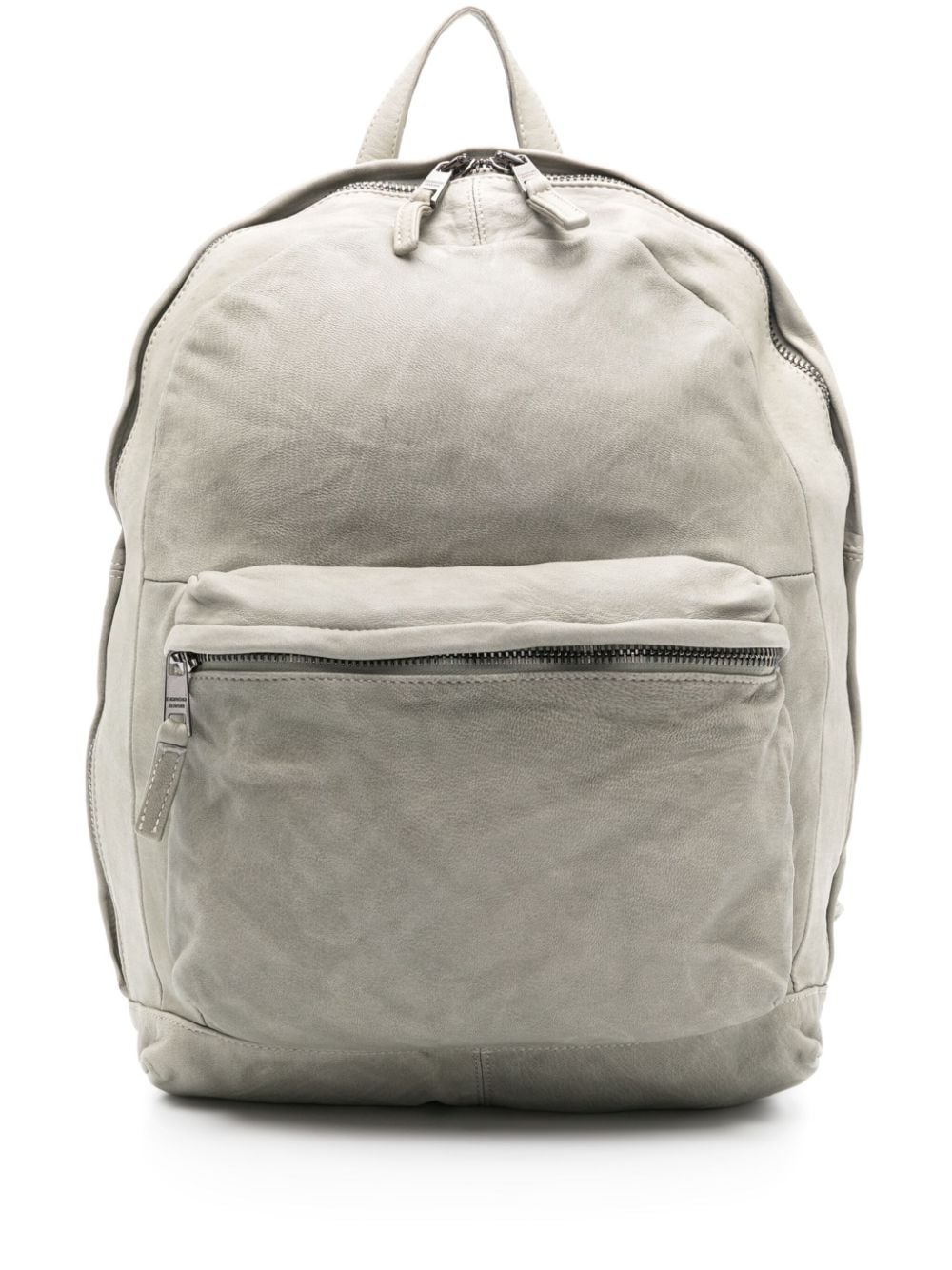 zip-up leather backpack