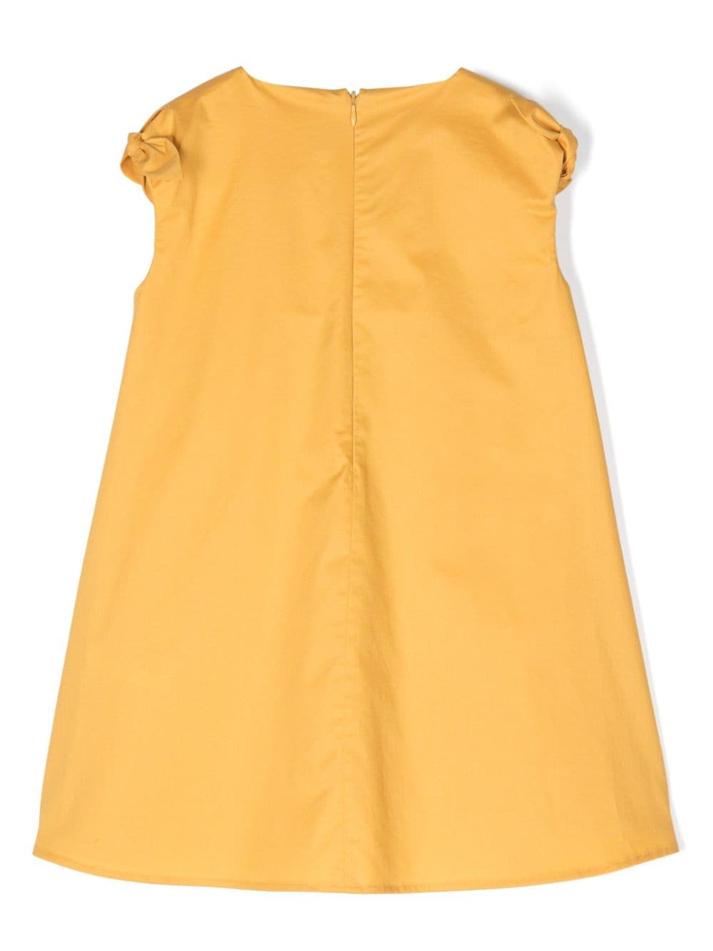 Shop Il Gufo Bow-detailing Dress In Yellow