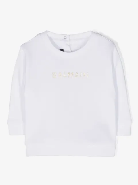 Balmain Kids sudadera con logo estampado