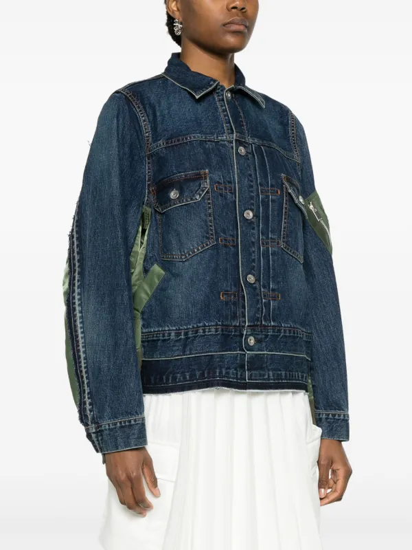 Sacai Panelled Denim Jacket - Farfetch