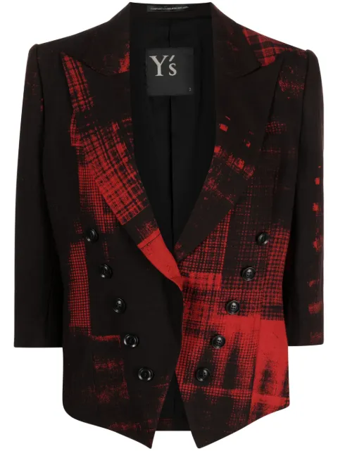 Y's blazer Copied con cuadros estampados
