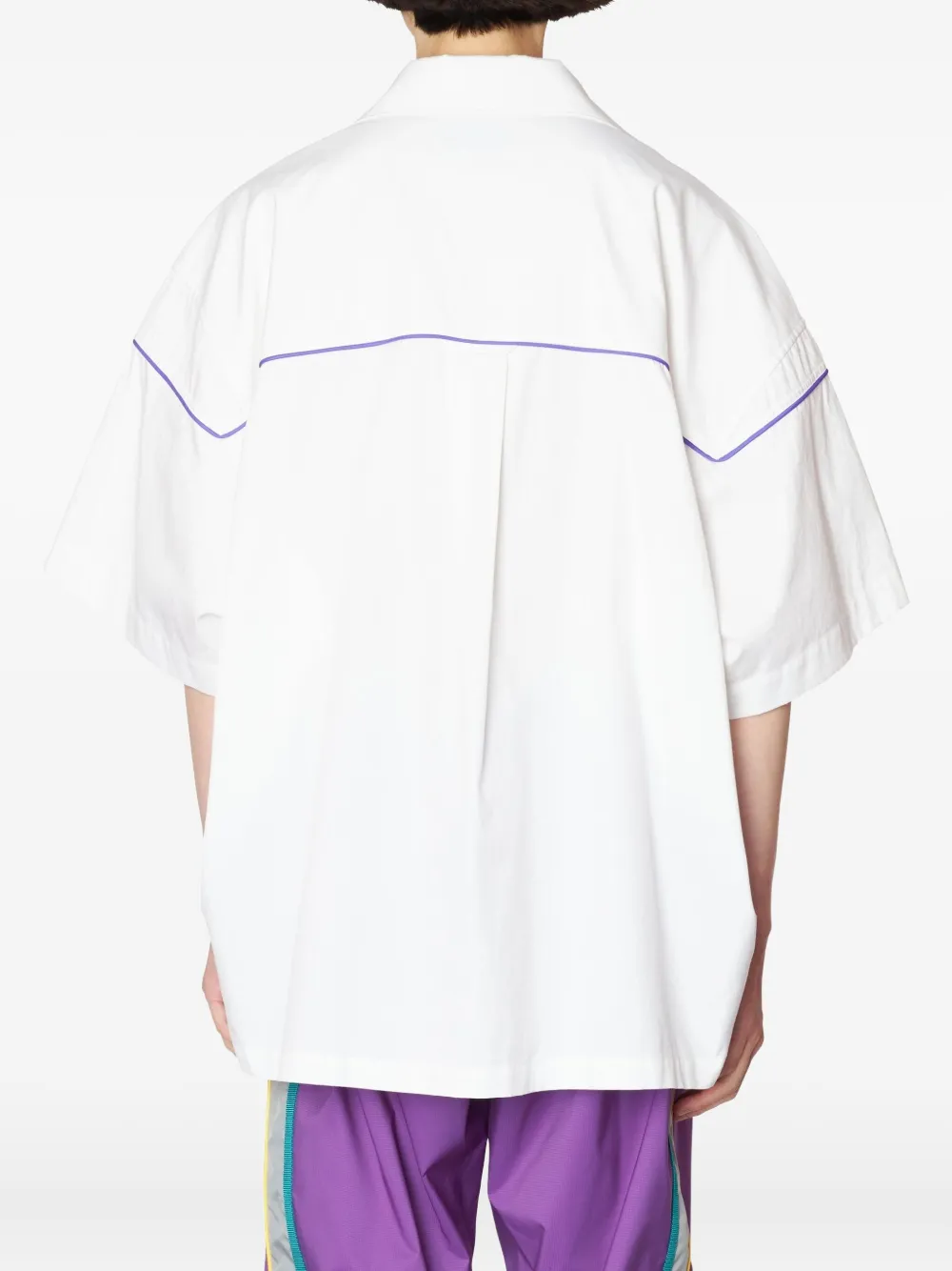 Kolor Overhemd met borduurwerk en korte mouwen Wit