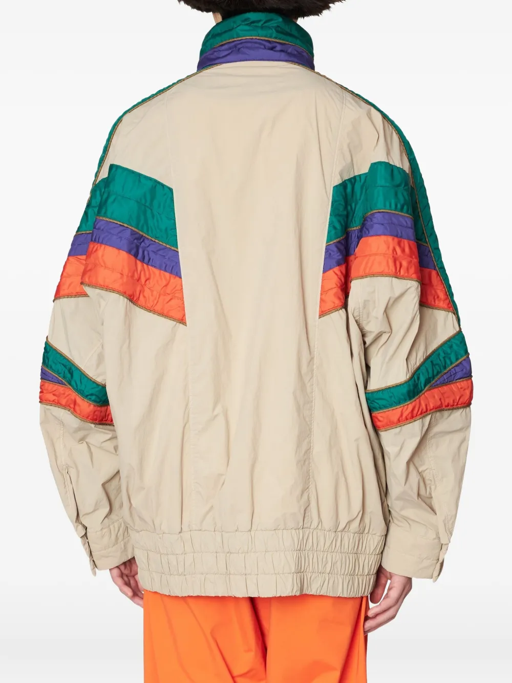 Kolor Gewatteerde jas met chevron vlak Beige