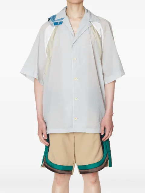 Kolor hooded panelled shirt