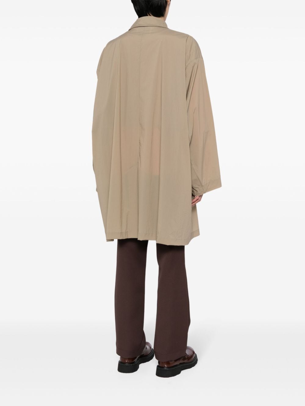 Shop Kolor Button-up Trench Coat In Brown