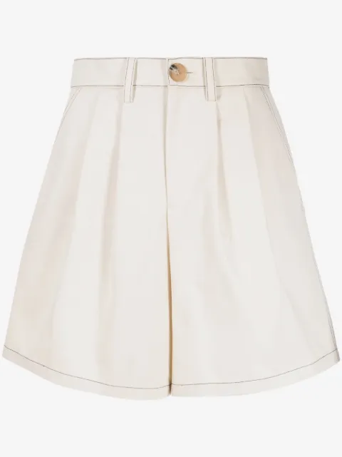 Kimhekim contrast-stitching wide-leg cotton shorts