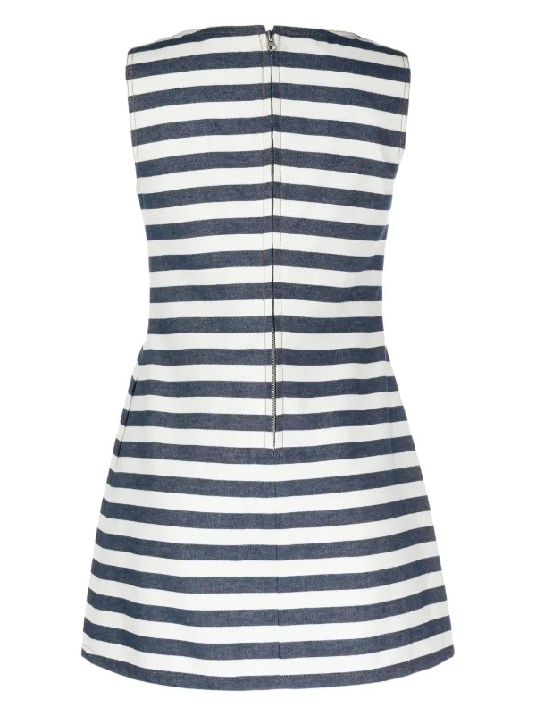 [KIMHEKIM] STRIPED SLEEVELESS DENIM MINI DRESS /追跡付 Kimhekim Sleeveless Striped Cotton Dress | Blue | FARFETCH