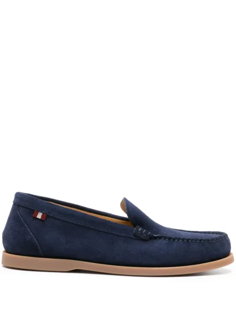 Bally mocasines de gamuza con etiqueta grosgrain