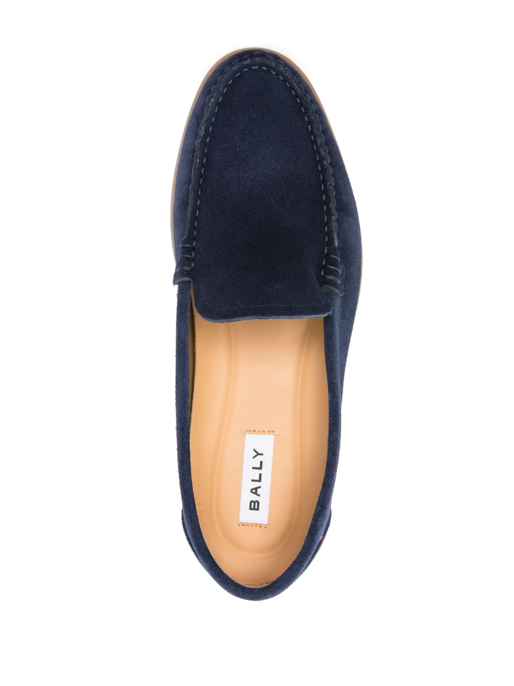 Shop Bally Grosgrain-tab Suede Loafers In Blue