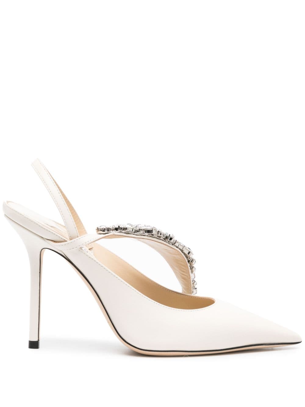 Jimmy Choo Flos 100mm Leather Pumps In Weiss