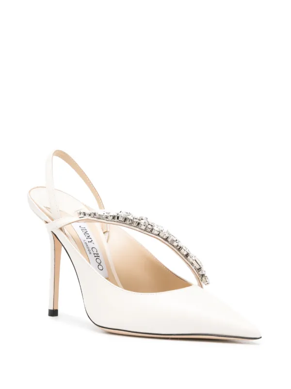 パンプス JIMMY CHOO WHITE LEATHER PUMPS Jimmy Choo Anouk 120 Leather Pumps in Optic White | FWRD