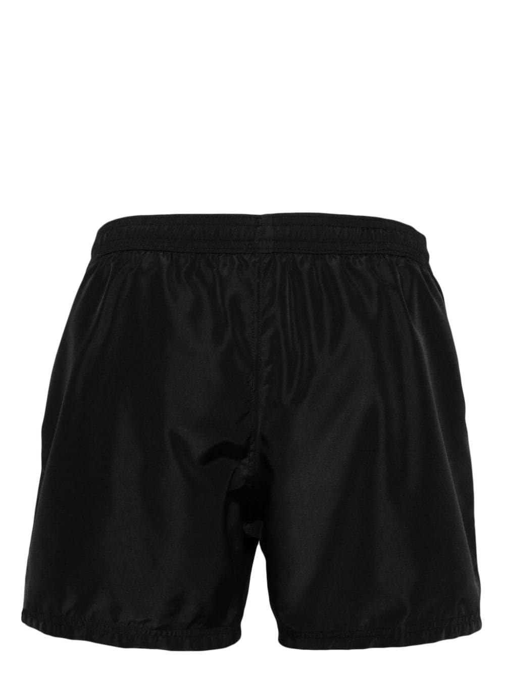 Shop Balmain Logo-stripe Swim Shorts In Black