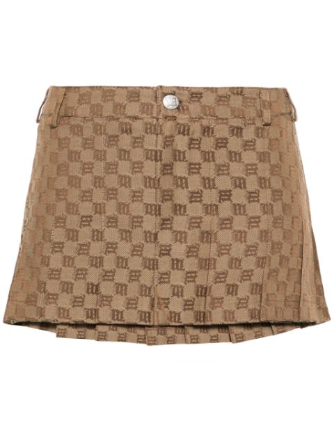 MISBHV monogram-jacquard pleated miniskirt