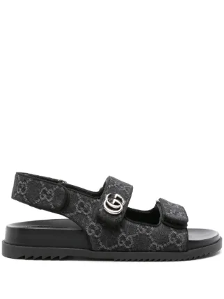 【GUCCI】Sandals With Clamp ブラック Gucci Double G-plaque Denim Sandals | Black | FARFETCH JO