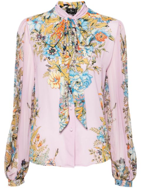 ETRO floral-print self-tie shirt Women