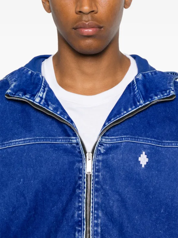 Marcelo Burlon County Of Milan Cross Velour Jacket | Blue