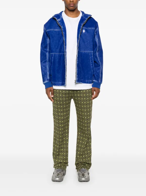 Marcelo Burlon County Of Milan Cross Velour Jacket | Blue