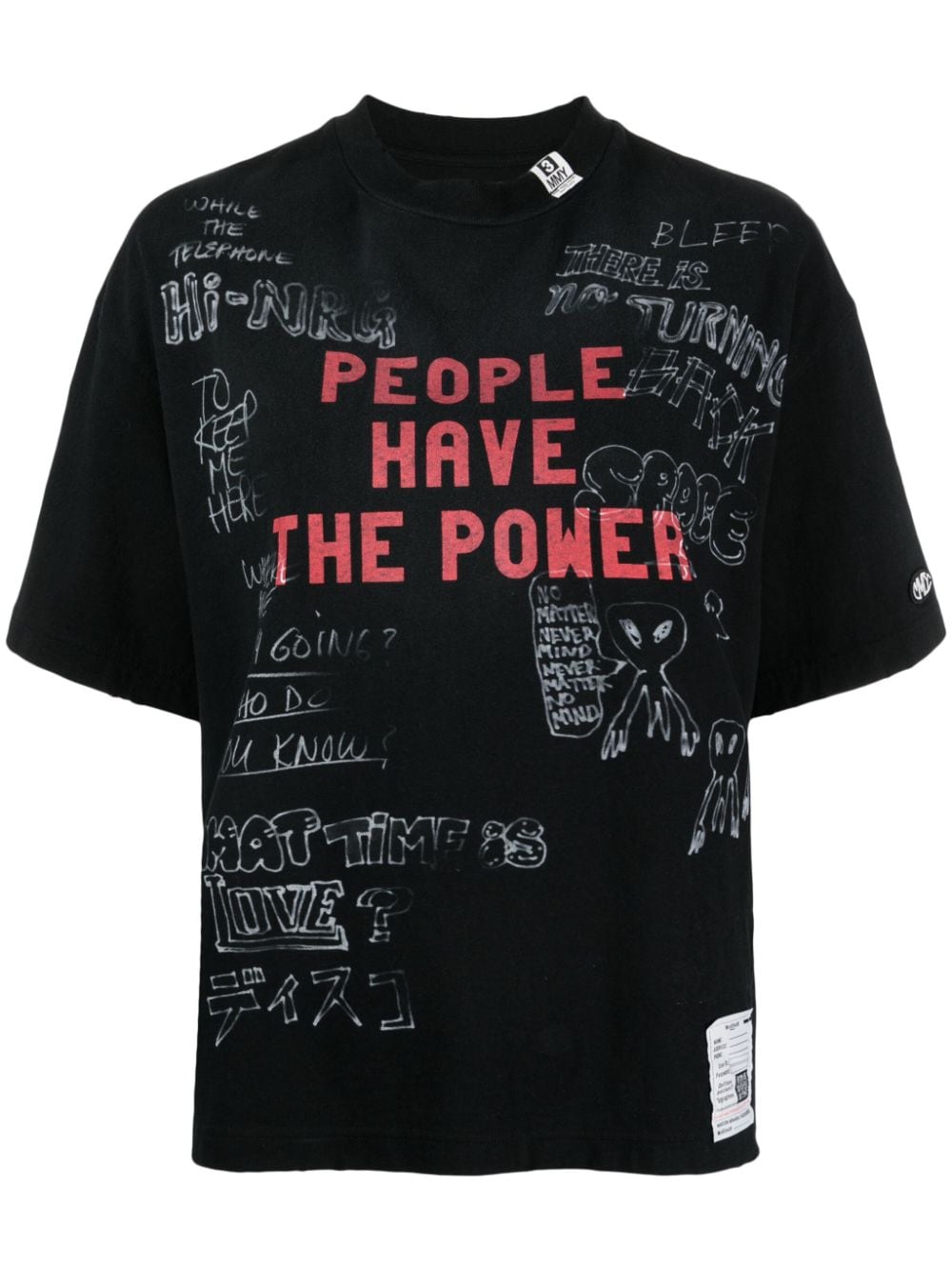 Miharayasuhiro Slogan-print Cotton T-shirt In Black