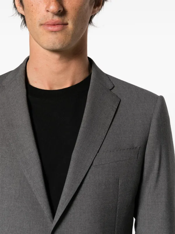 Emporio Armani single-breasted Virgin Wool Suit | Grey | FARFETCH