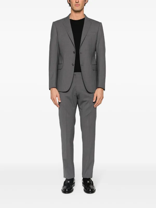 Emporio Armani single-breasted Virgin Wool Suit | Grey | FARFETCH