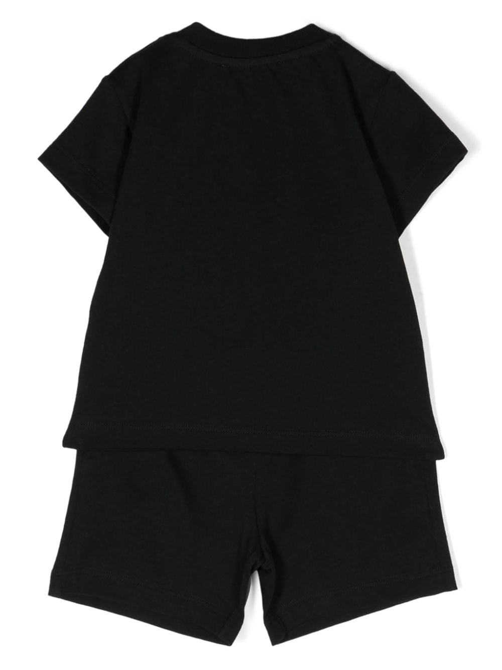 Shop Moschino Slogan-print Cotton Shorts Set In 黑色