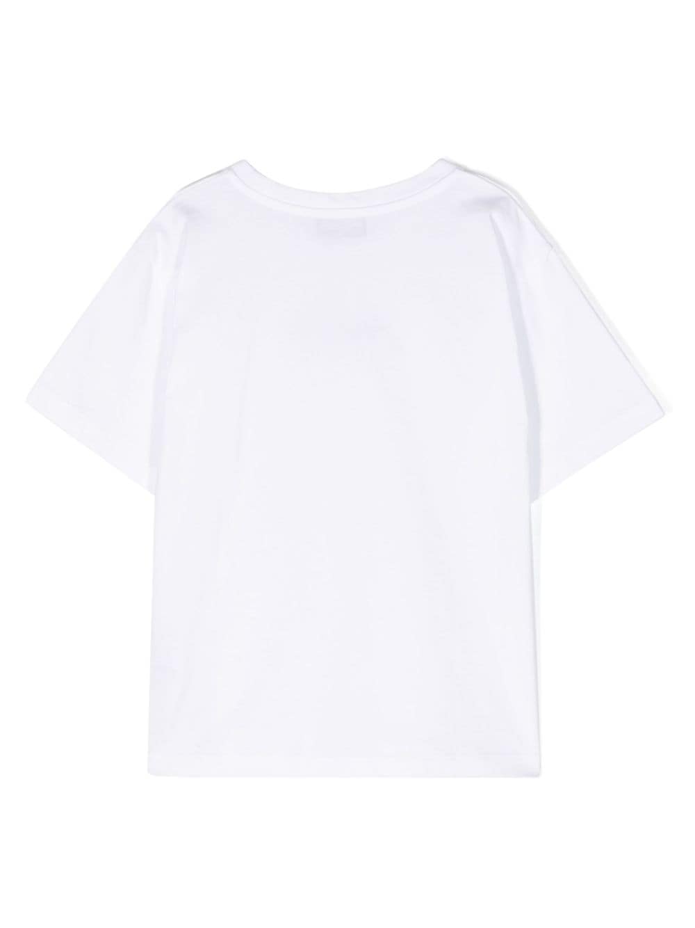 Moschino Kids T-shirt met geborduurd logo - Wit