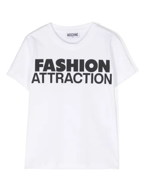 Moschino Kids slogan-print cotton T-shirt