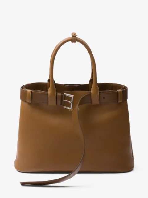 Prada شنطة يد جلد كبيرة بحزام