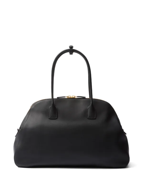 【関税込み】PRADA laser-cut leather large shopping bag Prada Large Leather Tote Bag | Black | FARFETCH CA