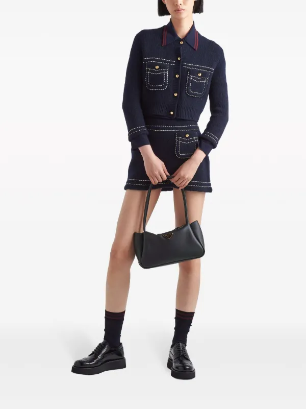 Prada Medium triangle-logo Shoulder Bag | Black | FARFETCH