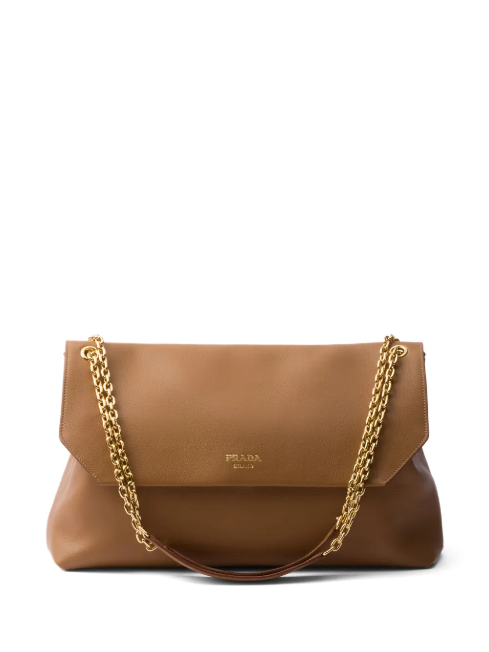 Prada large leather shoulder bag - Marrone