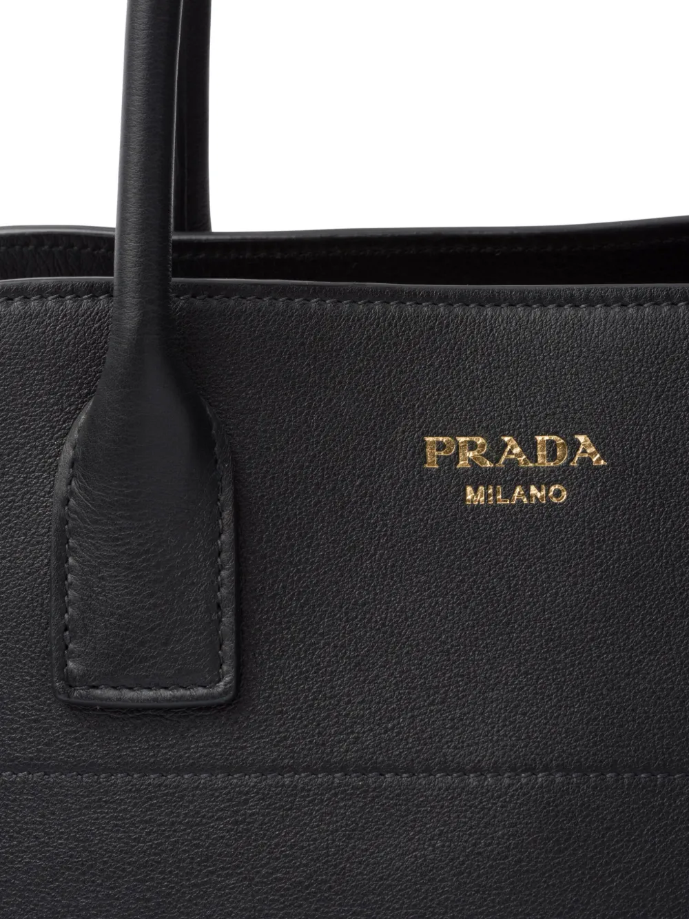 Prada Large Leather Tote Bag | Black | FARFETCH UK