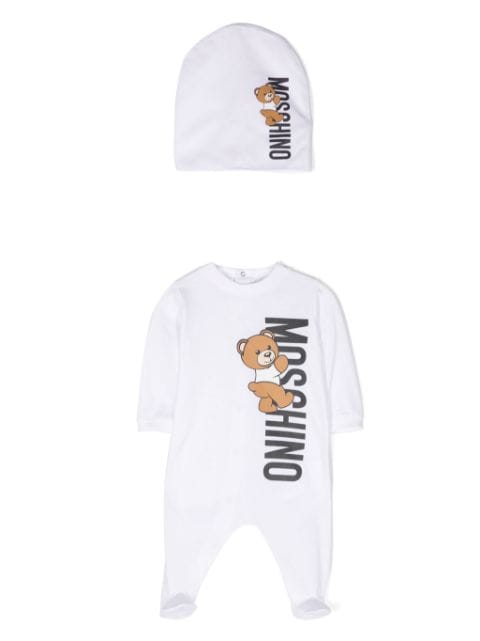 Moschino Kids Teddy Bear logo-print babygrow set (set of two)
