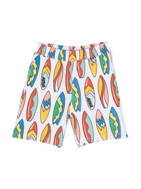 Stella McCartney Kids surfboards-print track shorts