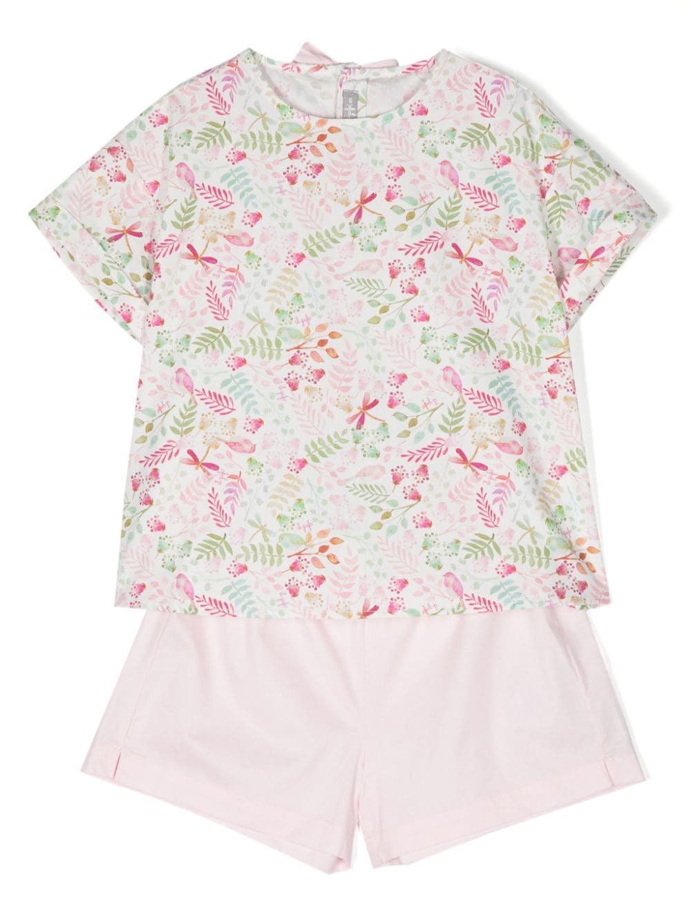 Il Gufo floral-print shorts set - Rosa