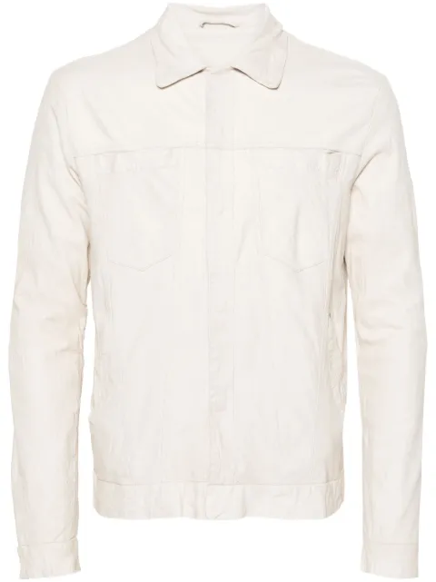 Giorgio Brato panelled leather shirt jacket