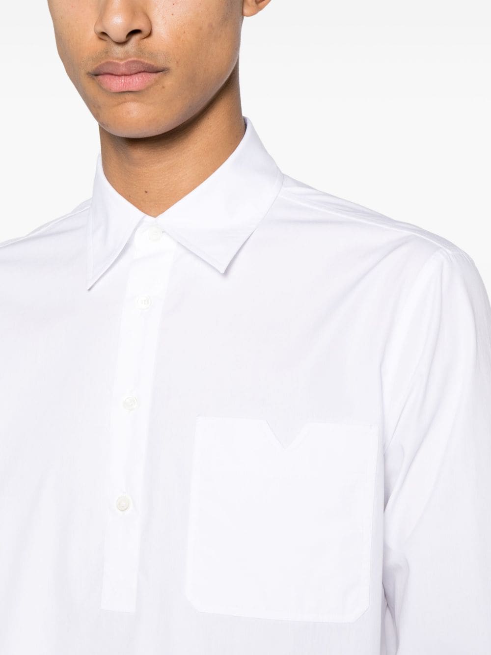 Shop Valentino V-logo Cotton Shirt In White