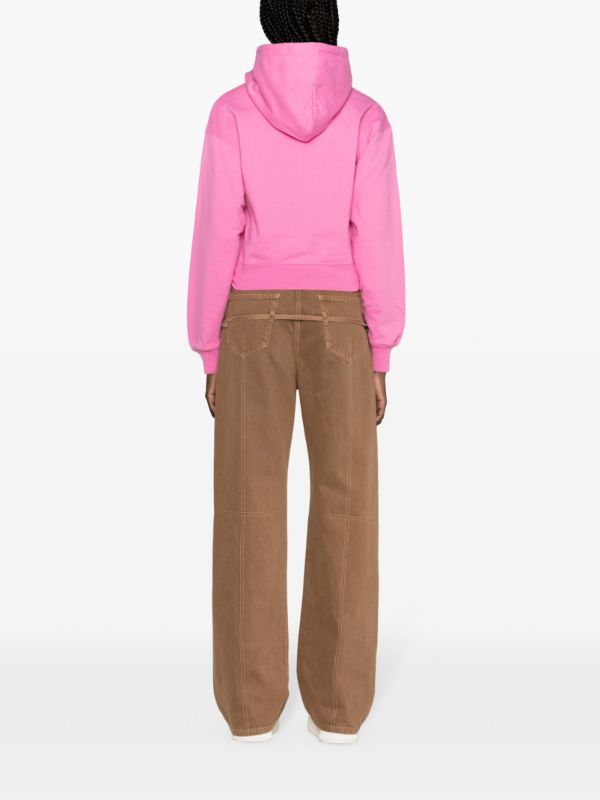 Jacquemus Le Hoodie Gros Grain Katoenen Top | Roze | FARFETCH NL