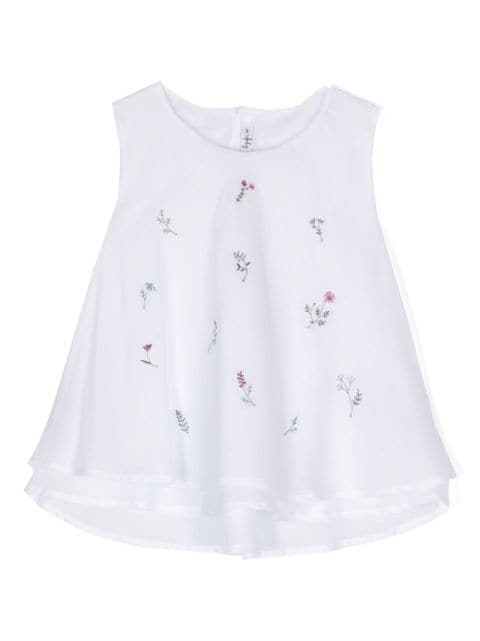 Il Gufo floral-embroidered top
