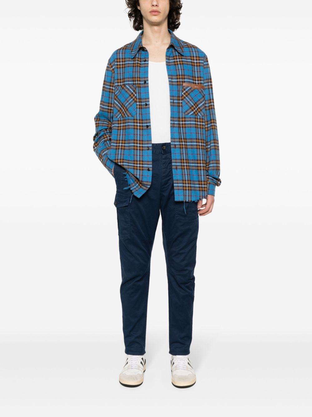 Shop Dsquared2 Slim-cut Cargo Trousers In Blue