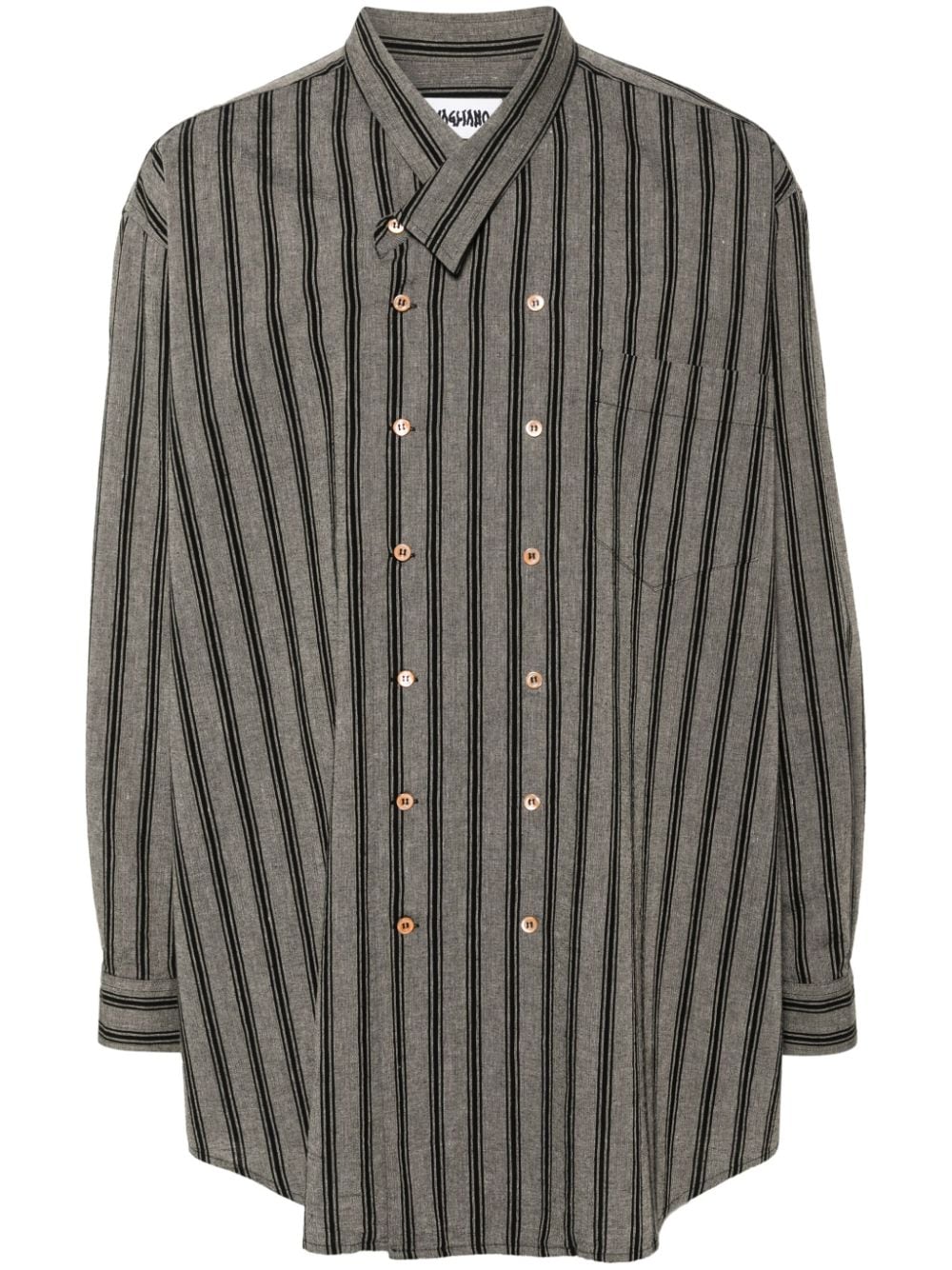 Magliano Striped Double-breasted Shirt In Grey