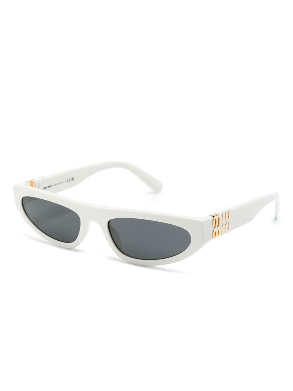 Shop Miu Miu Miu Glimpse Cat-eye Sunglasses In White