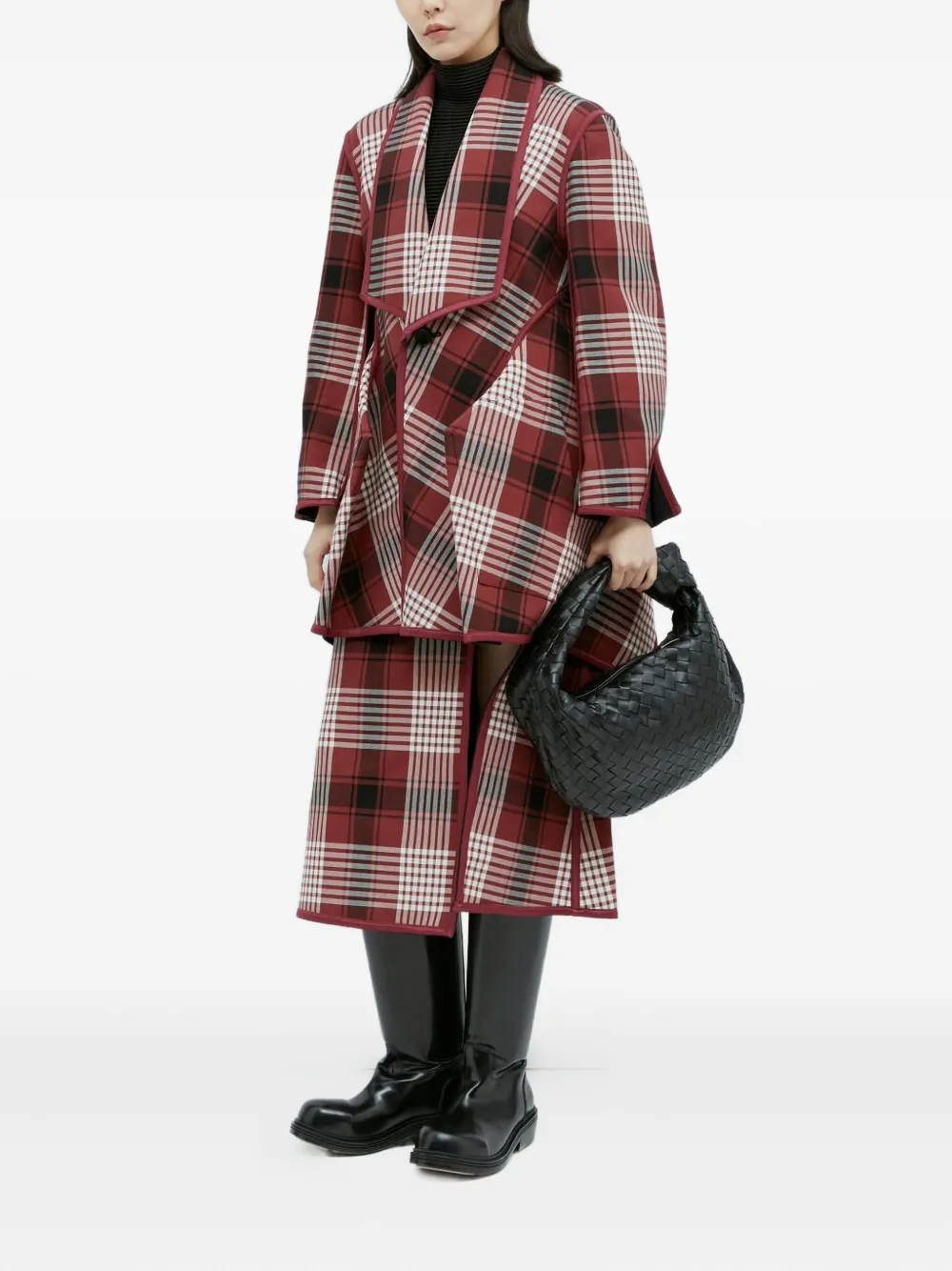 Issey Miyake Wool-cotton Reversible Midi Skirt In Red