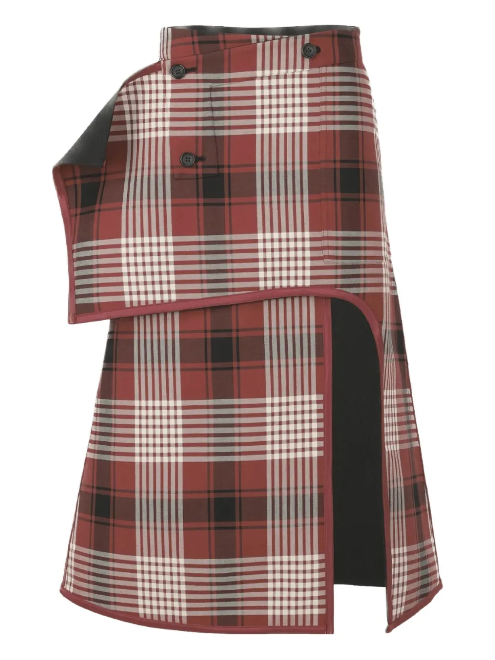 Issey Miyake check-print midi skirt | Red | Image 1