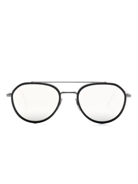 Thom Browne Eyewear pilot-frame mirrored sunglasses