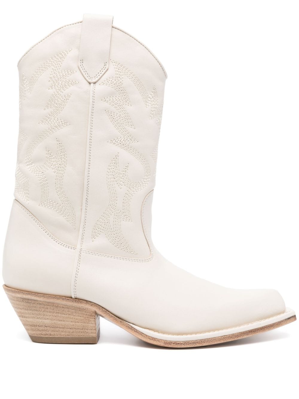 Vic Matie 50mm Leather Cowboy Boots In Neutrals
