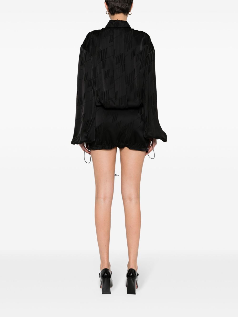 Shop Attico Logo-jacquard Mini Dress In Black