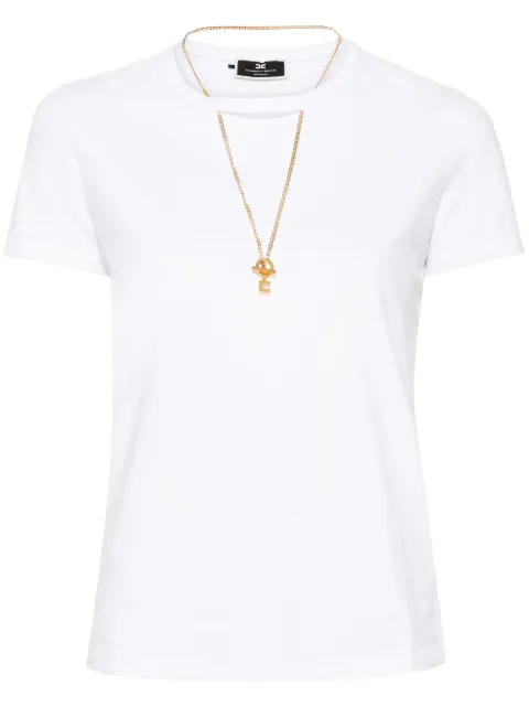 Elisabetta Franchi cut-out cotton T-shirt