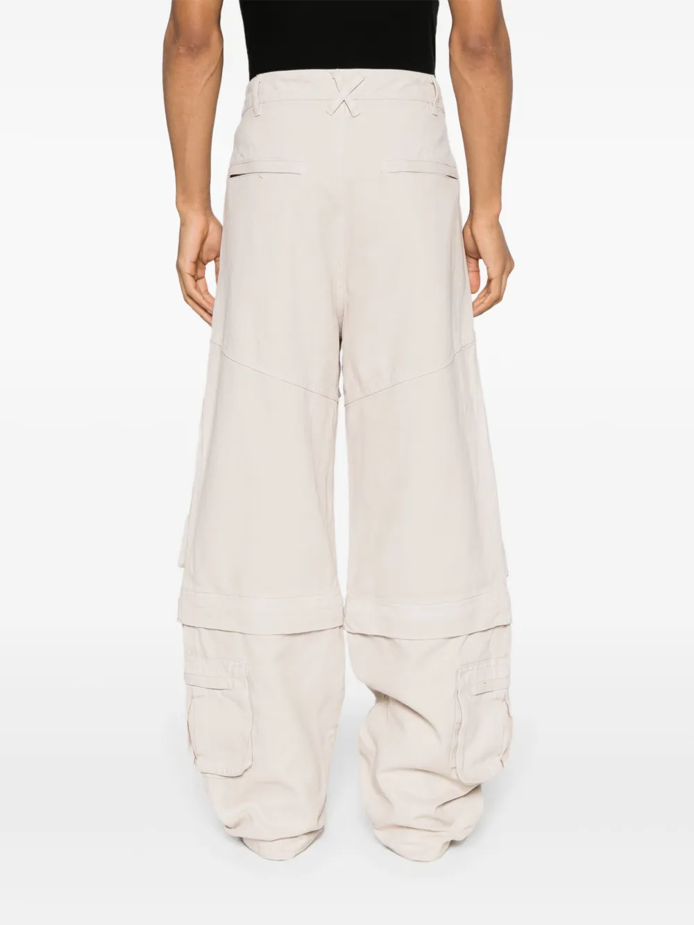 ENTIRE STUDIOS Katoenen cargo broek met vlakken Beige