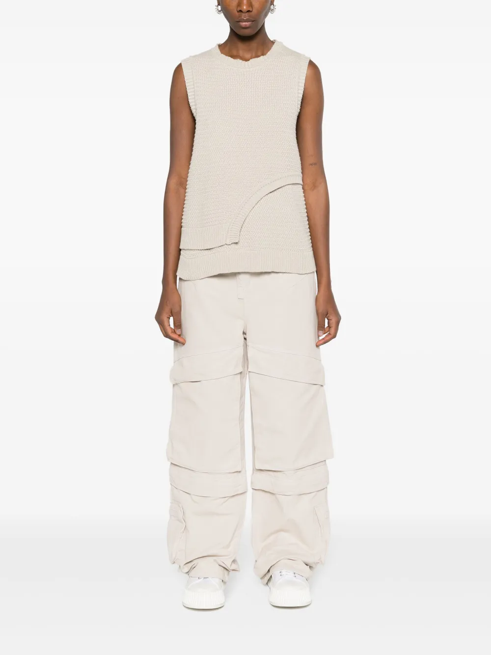 ENTIRE STUDIOS Katoenen cargo broek met vlakken Beige